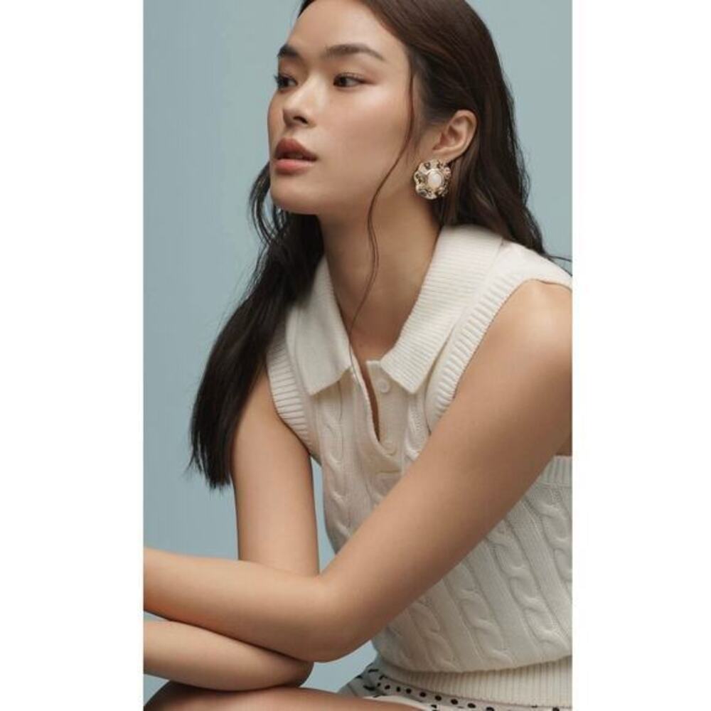 Anthropologie Gold tone stud earrings